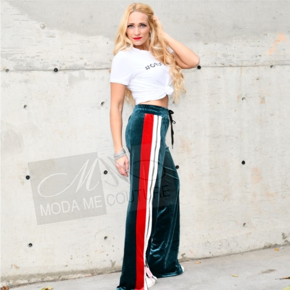 Track pants with stripes Emerald Green Track pants - Picture 3 of 3